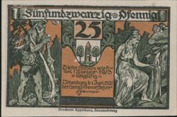 Ilsenburg 25 Pfennig, Faust Theme Banknote