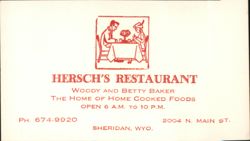 Hersch's Restaurant Home Cooked Foods Business Card