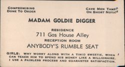 Madam Goldie Digger - Compromising Done To Order Business Card