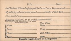 Tailoring Business Order Form Postcard