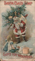 Santa Claus Soap with Child and Christmas Tree Advertisement Trade Card