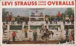 Levi Strauss Copper Riveted Overalls Electric Rodeo Postcard