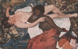 M. Joron's Nudité: Two Women with Flowers Postcard