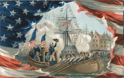 Washington Entering New York Postcard