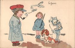 A Soldier with a Pipe Postcard
