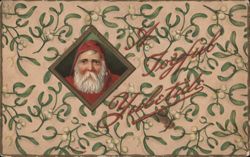 Santa Claus with Mistletoe, God Jul och Gott Nytt År Postcard