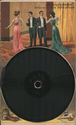 Dollar-waltz from Dollar-princess Operetta Scene with Gramophone Record Postcard