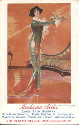 Madame Aida Expert Lady Barbers & Hair Tinting Postcard