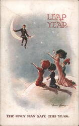 Leap Year: The Only Man Safe This Year Postcard