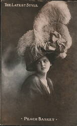 The Latest Style Peach Basket Hat Postcard