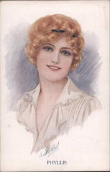 Phyllis, Smiling Woman with Curly Hair Postcard