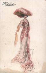 Fishhats Millinery Opening Postcard