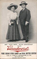 Mr. and Mrs. Jean Bregant Selling Woodward's Candy Postcard