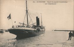 Transatlantic Liner LE VERSAILLES Departing St-Nazaire Postcard