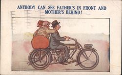 Anybody Can See Father's in Front and Mother's Behind! Postcard