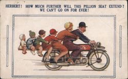 Herbert! How Much Further Will This Pillion Seat Extend? Postcard