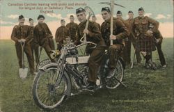 Canadian Cyclists with Picks and Shovels, Salisbury Plain Postcard