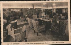 S.S. de GRASSE Cabin Music Salon Postcard