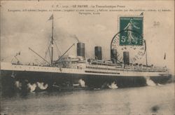 Le Transatlantique France Ocean Liner at Le Havre Postcard