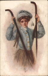 Ski Girl Postcard