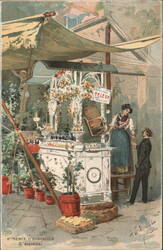 Acquaiola (Water Seller) Stall, Naples Postcard