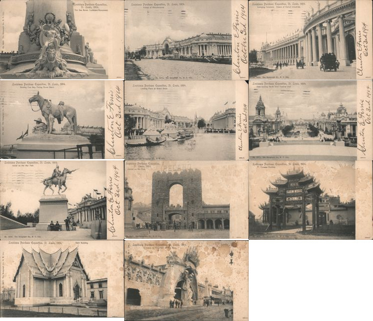 Set of 11: 1904 World's Fair Lousiana Purchase Exposition