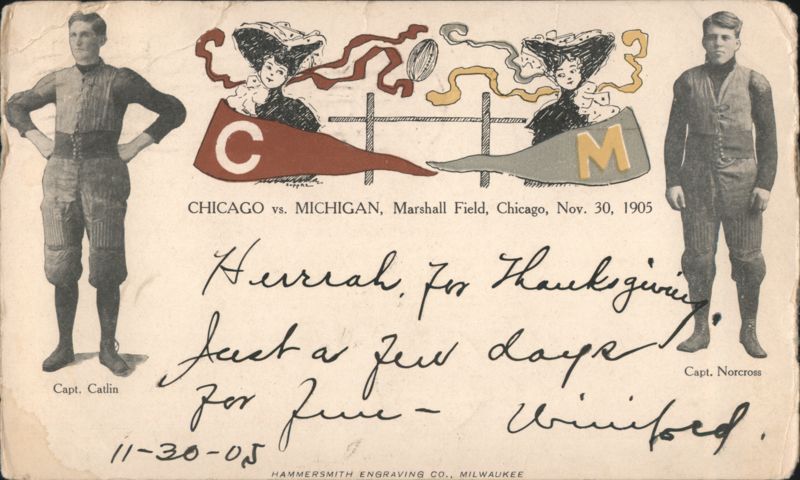 Chicago vs. Michigan Football Game, Marshall Field 1905 Illinois