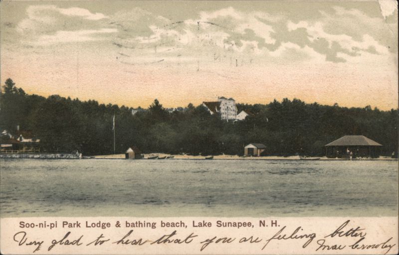 Soo-ni-pi Park Lodge & Bathing Beach Sunapee New Hampshire