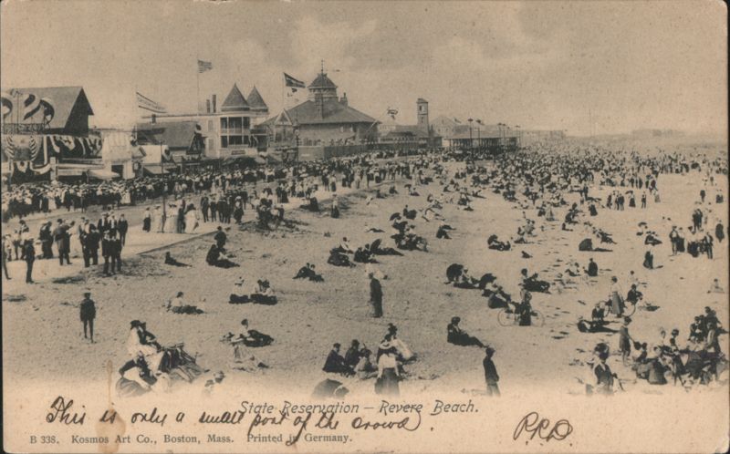 Revere Beach State Reservation, Crowded Beach Scene Massachusetts