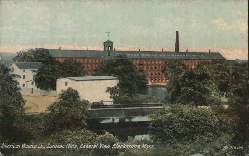 American Woolen Co., Saranac Mills, General View Blackstone Massachusetts