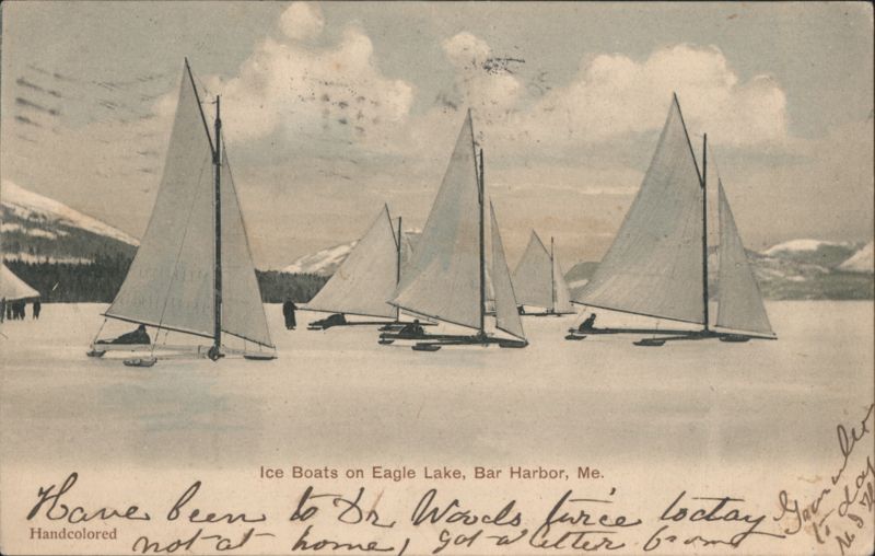 Ice Boats on Eagle Lake Bar Harbor Maine