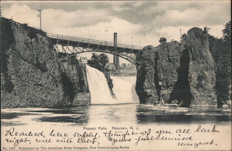 Passaic Falls with Bridge Paterson New Jersey