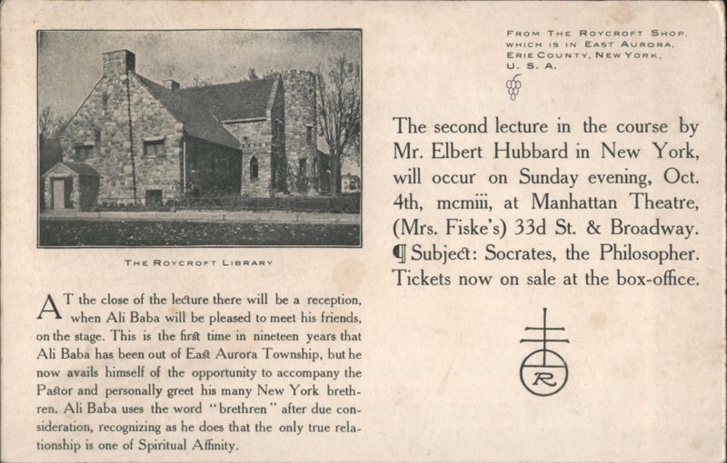 Roycroft Library & Elbert Hubbard Lecture, East Aurora New York