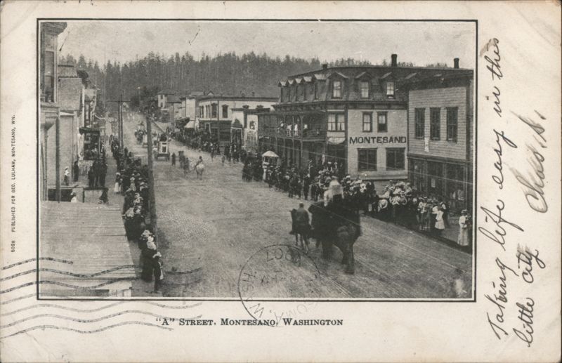 A Street Scene with Parade and Elephant Montesano Washington