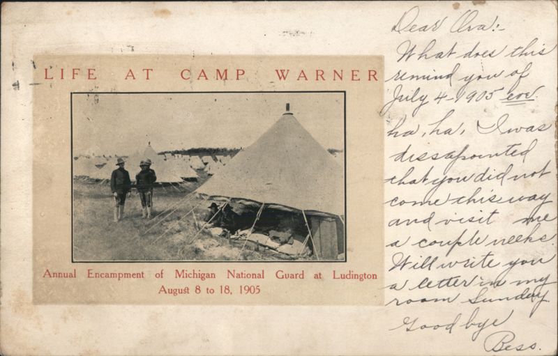 Life at Camp Warner, Michigan National Guard Encampment Ludington