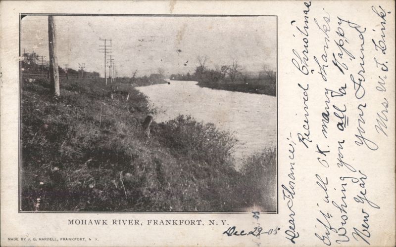 Mohawk River Scene with Utility Poles