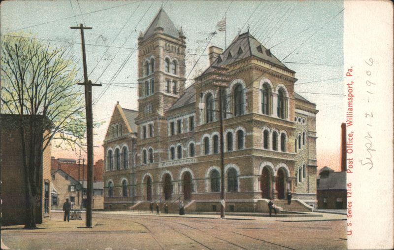 Post Office with Clock Tower Williamsport Pennsylvania