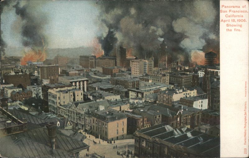 Panorama of San Francisco Showing the Fire, April 18, 1906