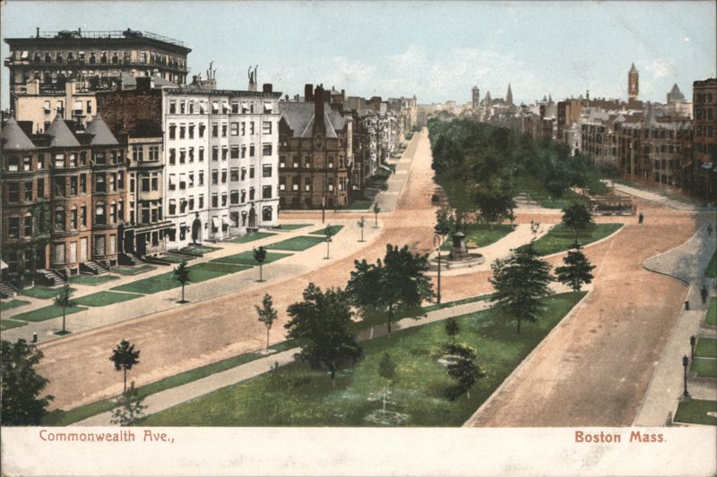 Commonwealth Avenue and Central Mall Boston Massachusetts