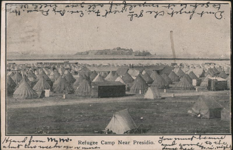 Refugee Camp Near Presidio with Alcatraz in Background