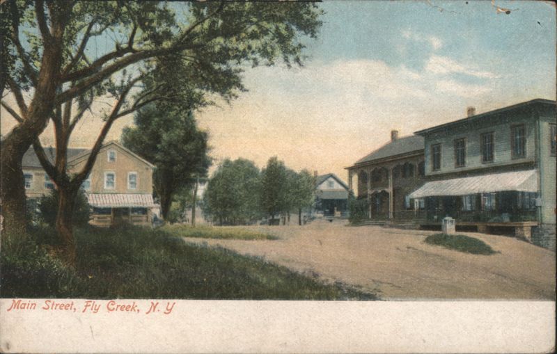 Main Street Scene with Historic Buildings Fly Creek New York