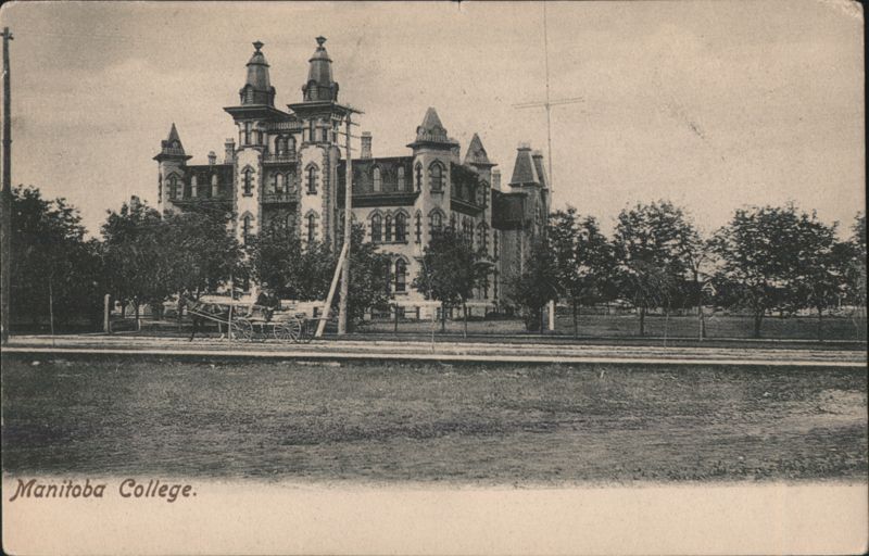 Manitoba College Building with Horse-Drawn Carriage Winnipeg MB Canada