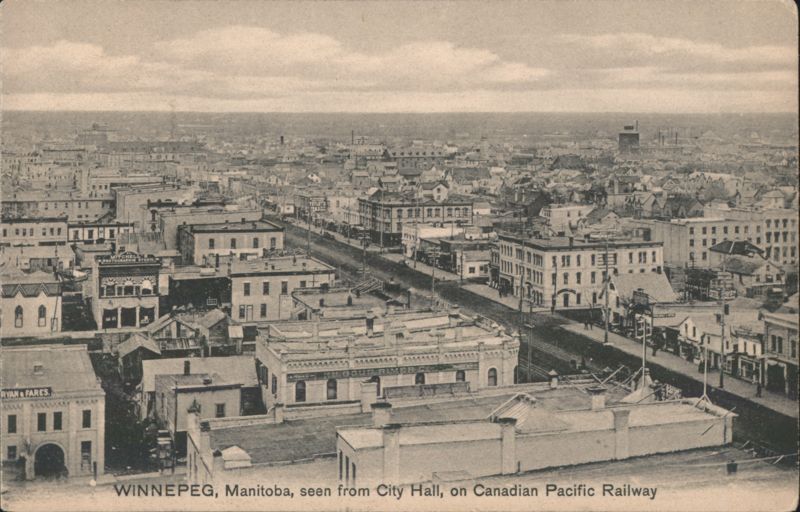 City View from City Hall on Canadian Pacific Railway Winnipeg MB Canada