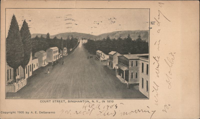 Court Street as it Appeared in 1810 Binghamton New York