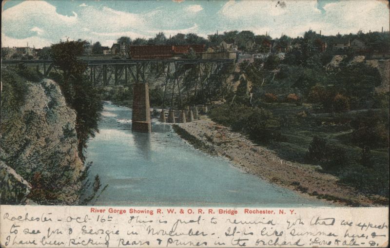 River Gorge and R. W. & O. R. R. Bridge Rochester New York