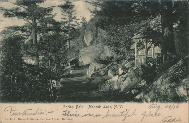 Spring Path and Rustic Gazebo, Mohonk Lake New York