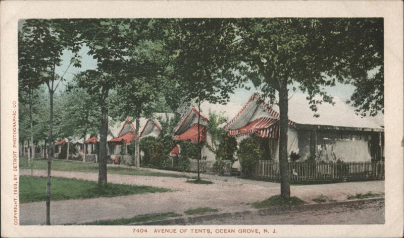 Avenue of Tents with Striped Awnings Ocean Grove New Jersey