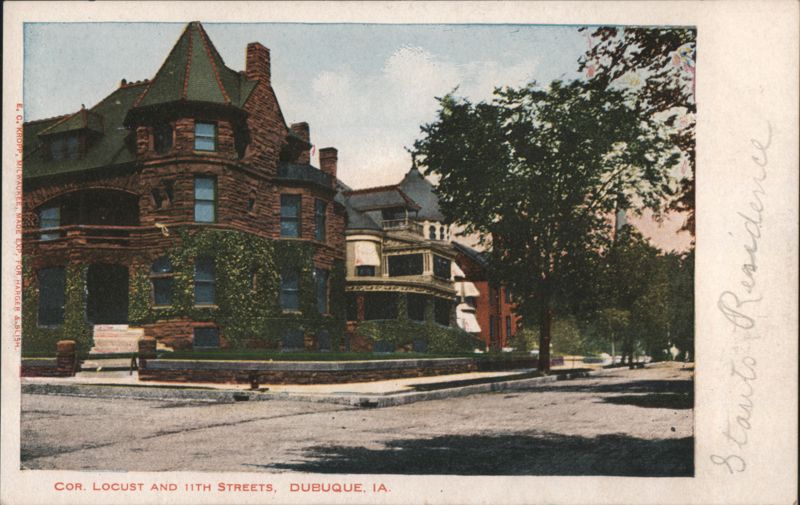 Corner of Locust and 11th Streets, Stout's Residence Dubuque Iowa