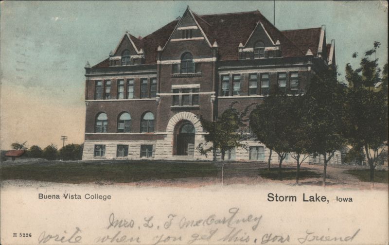 Buena Vista College Main Building with Arched Entrance Storm Lake Iowa