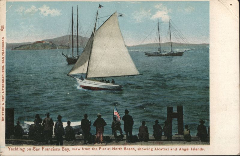 Yachting on San Francisco Bay from North Beach Pier California